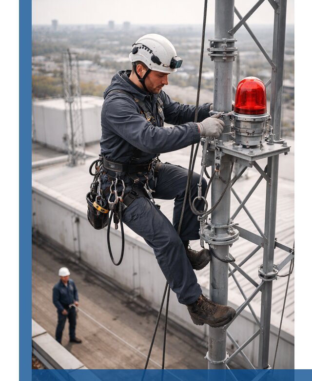 Монтаж заградительных огней и обслуживание объектов в Мегионе
