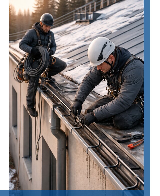 Монтаж греющего кабеля на кровле в Мегионе от 469 р. | ВЫСОТНИК-Мго