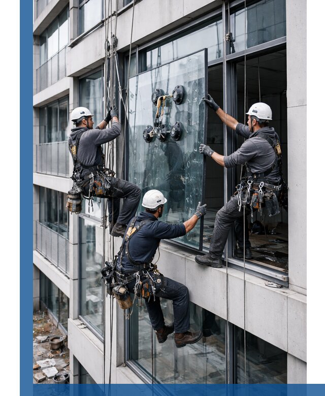 Фасадное остекление и монтаж витражей зданий в Мегионе под ключ