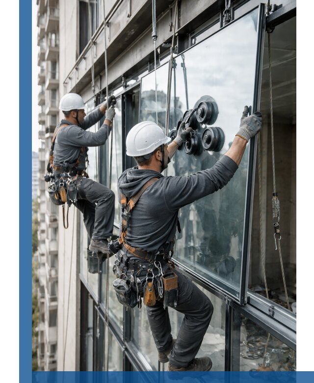 Витражное остекление фасадов и лоджий в Мегионе под ключ