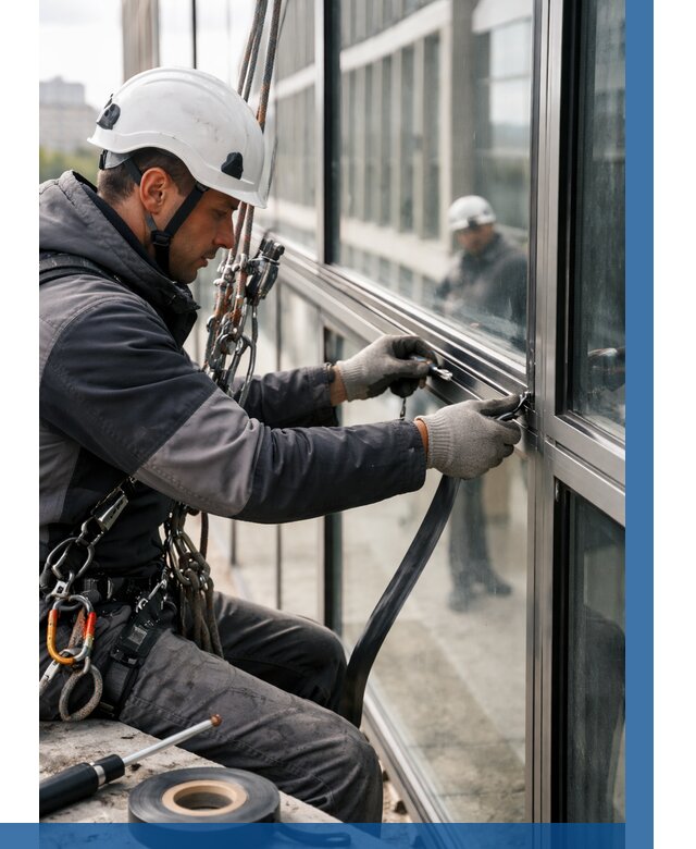 Ремонт витражных конструкций в Мегионе от 3649 р. | ВЫСОТНИК-Мго