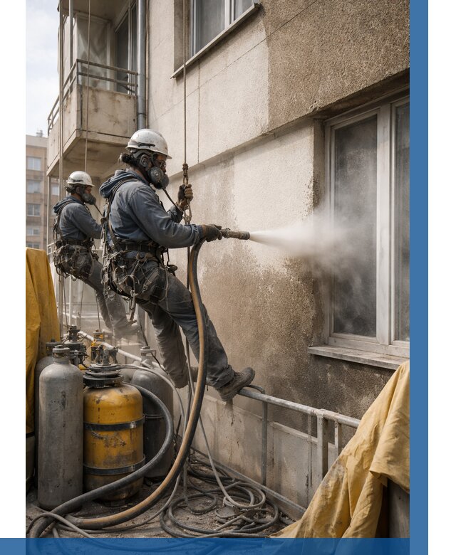 Пескоструйная очистка фасада в Мегионе от 678 р. | ВЫСОТНИК-Мго