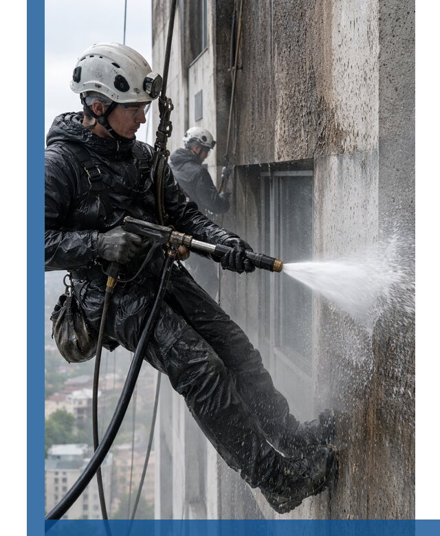 Гидроструйная очистка фасадов и конструкций в Мегионе