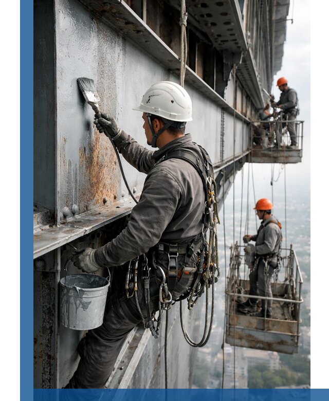 Покраска металлоконструкций на высоте в Мегионе профессионально