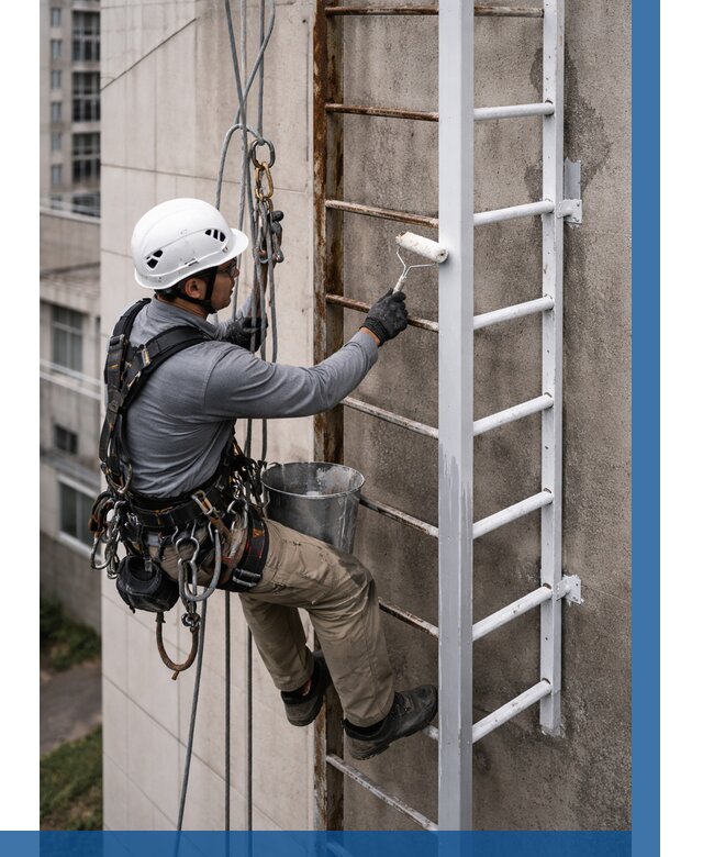 Покраска пожарных лестниц в Мегионе от 4691 р. | ВЫСОТНИК-Мго