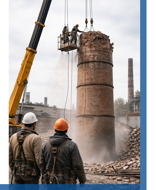 Демонтаж дымовой трубы в Мегионе от 93825 р. | ВЫСОТНИК-Мго, смета