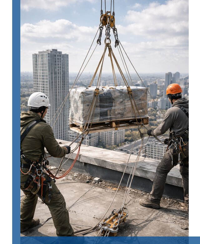 Подъем и монтаж крупногабаритных грузов на крышу в Мегионе