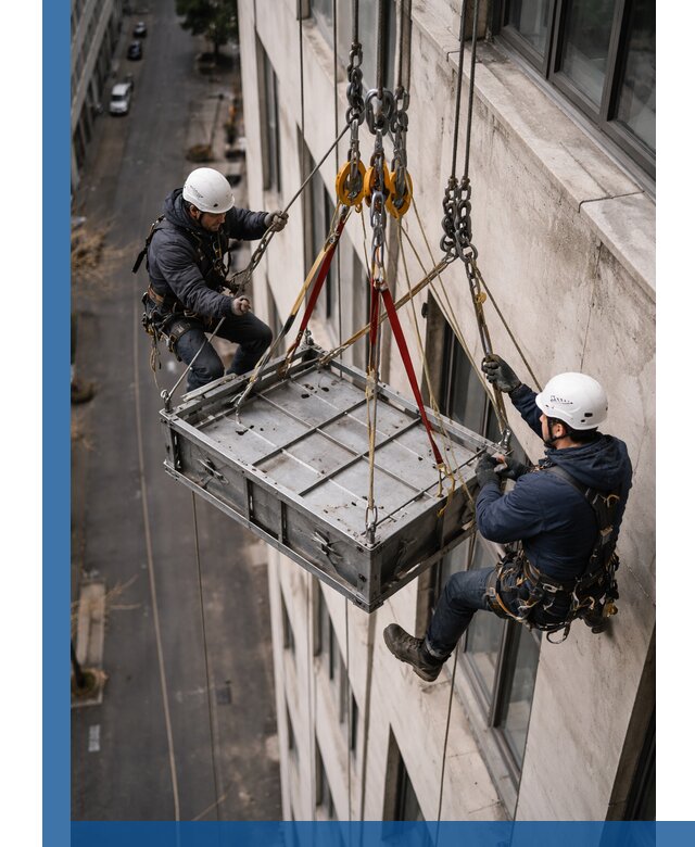 Спуск и подъем грузов по фасаду в Мегионе для зданий