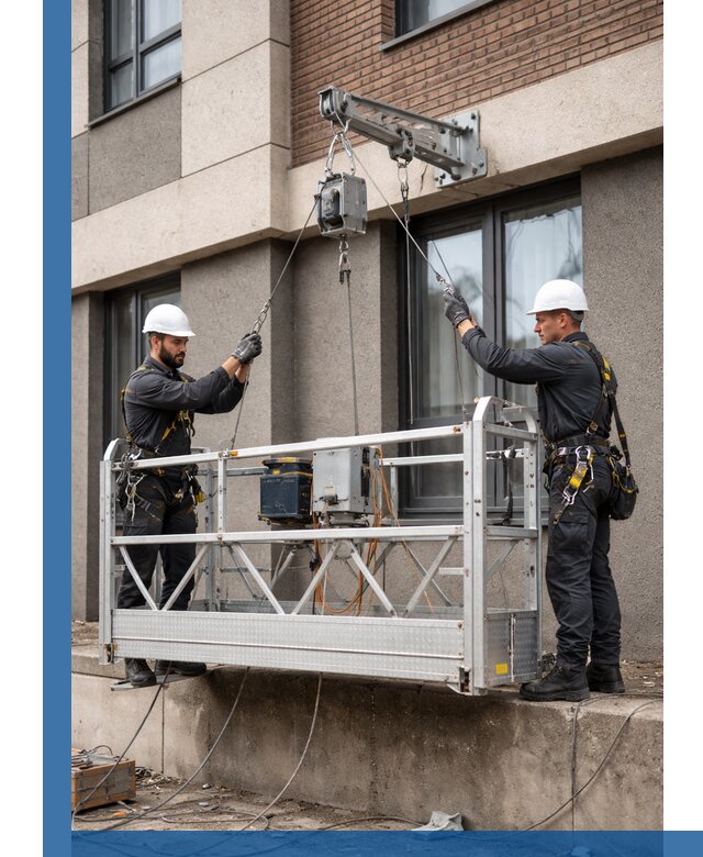 Монтаж и подъем фасадной люльки в Мегионе с гарантией безопасности