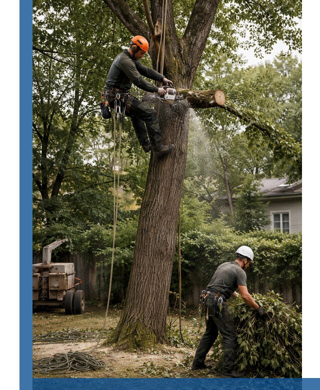 Кронирование деревьев в Мегионе, безопасная высотная обрезка