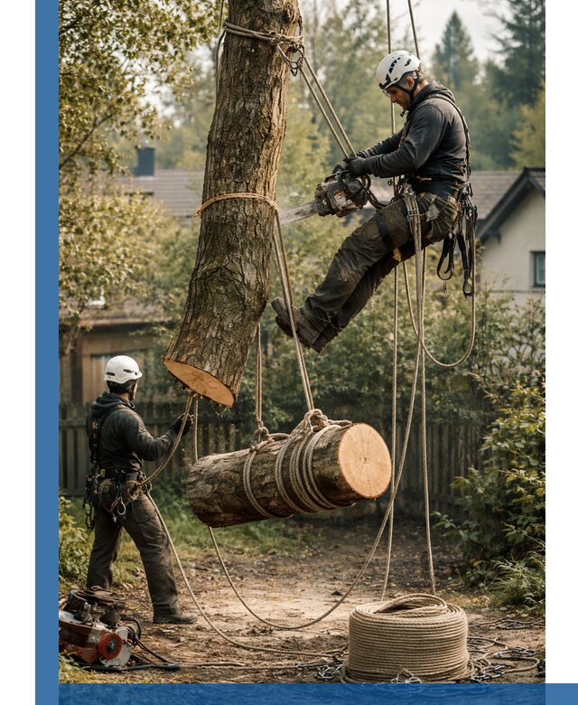 Валка деревьев частями в Мегионе, безопасно и аккуратно