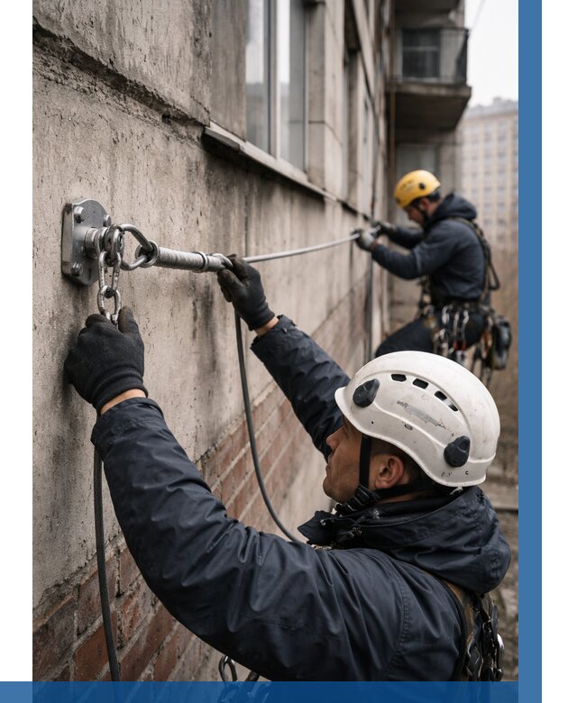 Монтаж анкерных линий в Мегионе от 3128 р. | ВЫСОТНИК-Мго