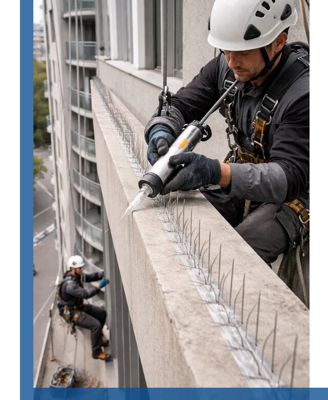 Установка шипов от птиц на фасадах и кровлях в Мегионе